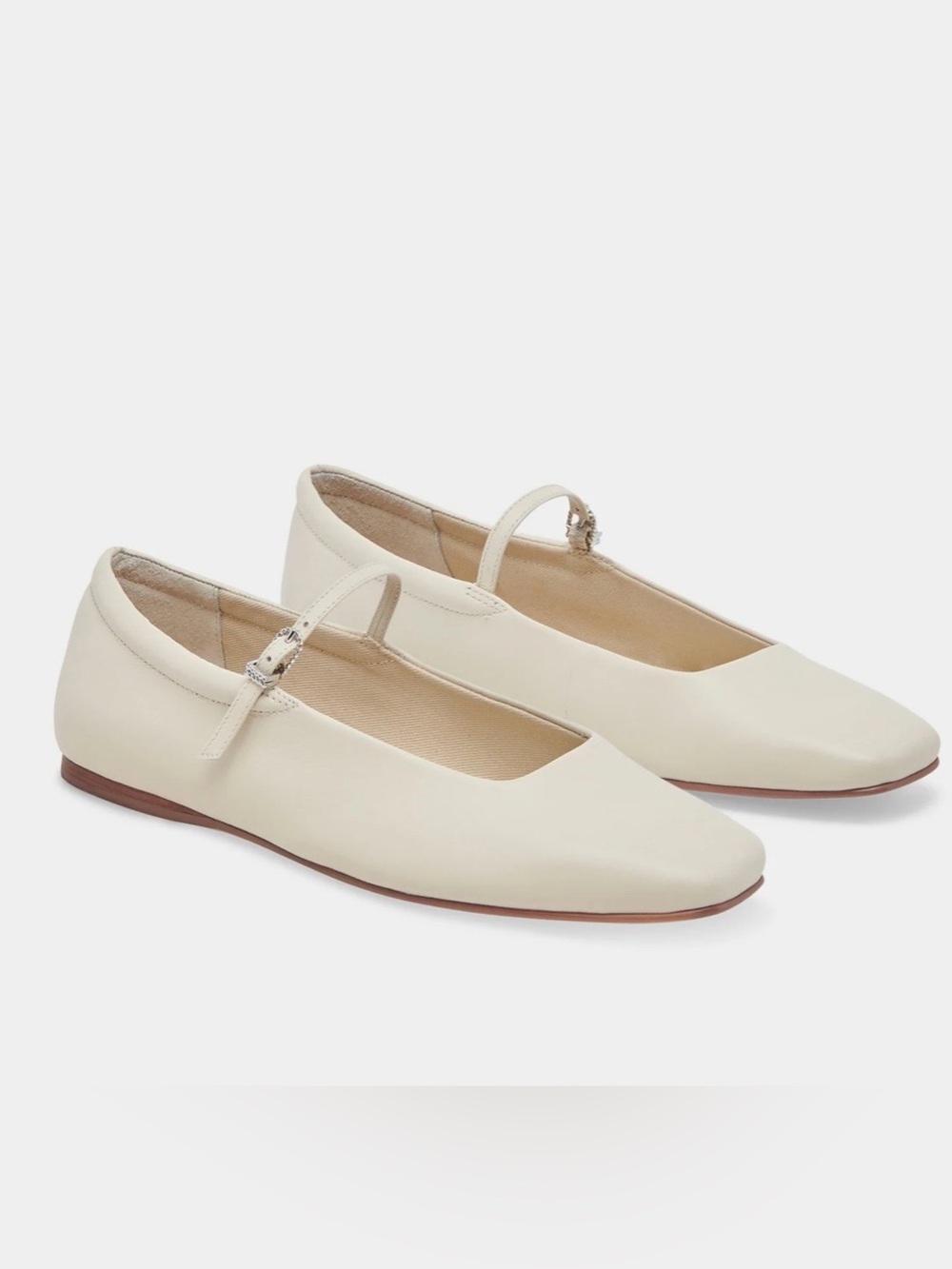 NWOT Dolce Vita Reyes Mary Jane Flats - 7.5 - Ivory Leather